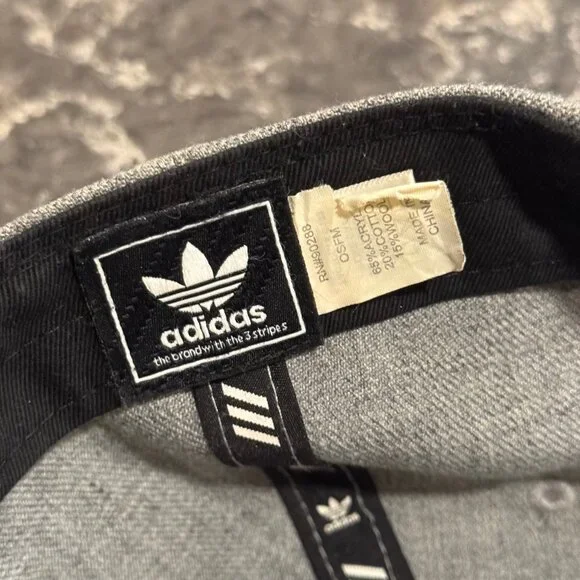 Wolf Gray & Black Snapback Adidas Hat - Picture 10 of 10